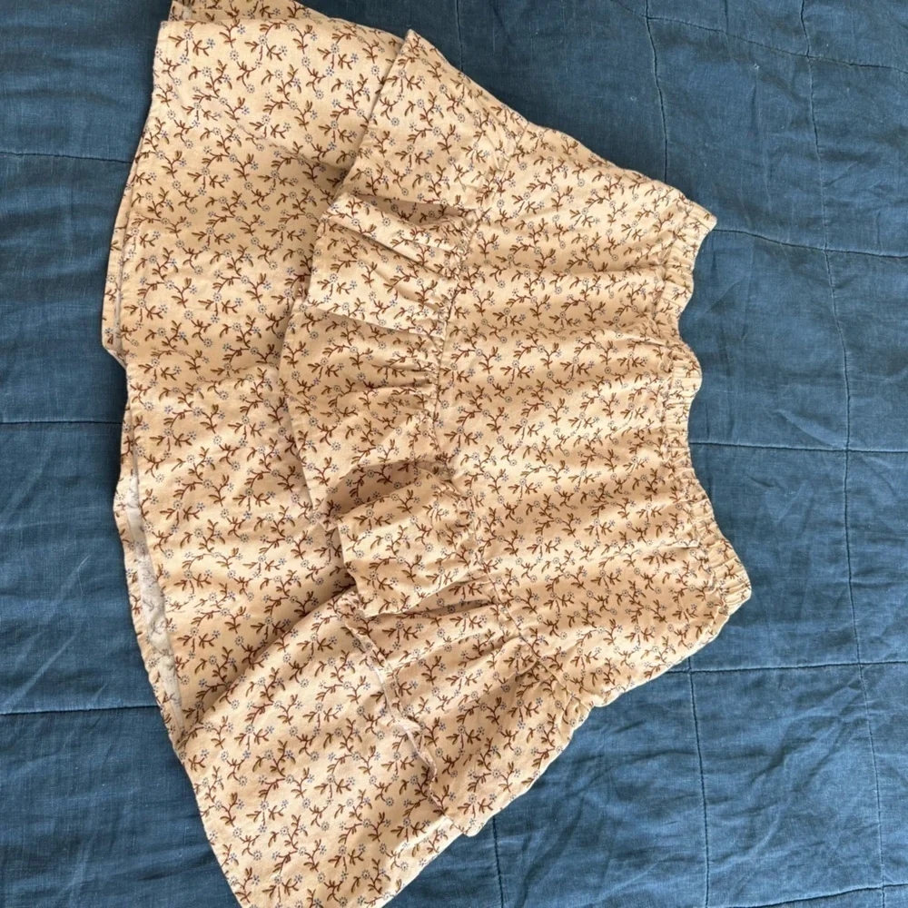 Madewell Flannel Floral Ruffle Pull-On High Rise Mini Skirt Size Medium